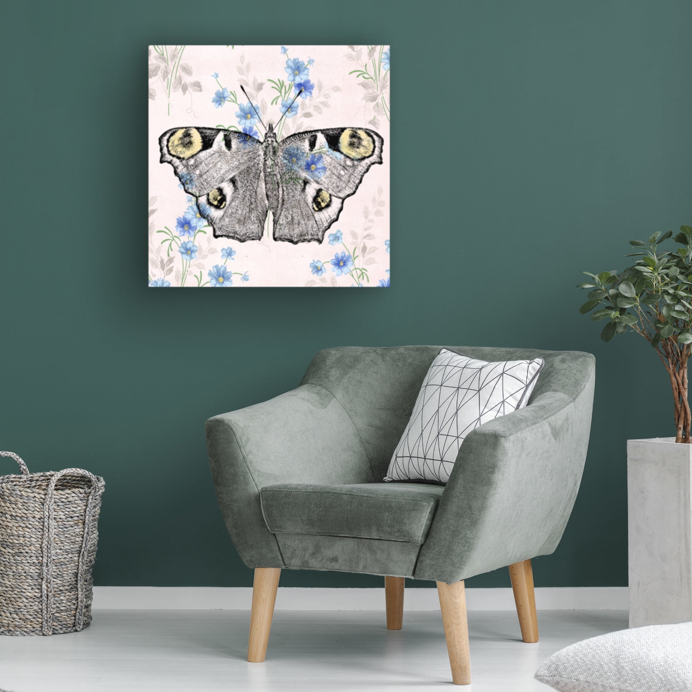 Canvas Wall Art - Dean Russo- Exclusive 'Moth Wallpaper Square' Wall Art for Living Room, Bedroom, or Office Décor by Trademark Fine Art - 35 x 35 Inches