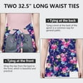 thumbnail image 6 of Pioneer Flower Floral Print Pattern Apron-Garden Aprons for Women with Pockets-Cotton Linen Waterproof Kitchen Cooking Gardening Aprons Adjustable for Kitchen,Cooking,BBQ and Salon 33x27 Inch, 6 of 7