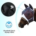 thumbnail image 5 of Máscara contra moscas de caballo con cubierta para las orejas, protección UV, máscara contra moscas para caballos con cubierta para los ojos, red negra, protector solar equino, paseo tranqui, 5 of 5