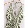 thumbnail image 2 of Women Geometric Print Backless Sexy Beach Bohemian Maxi Dress Lady High-Low Tassel Strapless Vacation Boho Dress, 2 of 7
