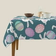 thumbnail image 3 of Wukai Cute Rabbit Easter Waterproof Tablecloth for Kitchen Dining, Fits Square Tables for 2-4 Seats -54"x54", 3 of 7