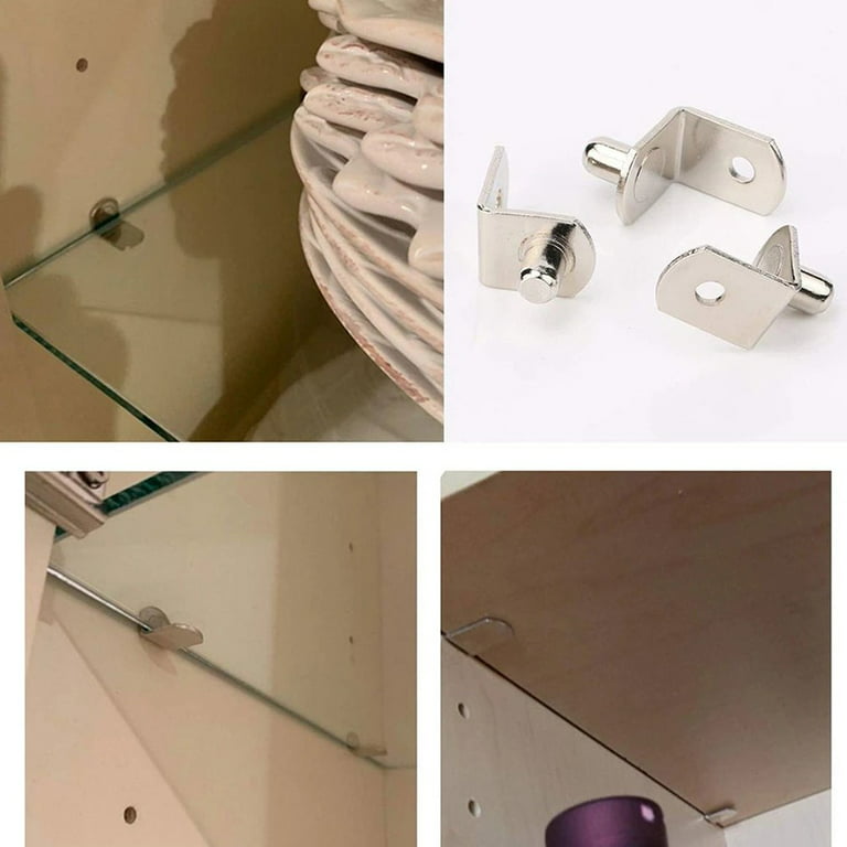 40Pcs Shelf Pegs L Shaped Shelf Brackets Support Studs Pegs Pin Shelve  Support Separator Fixed Cabinet