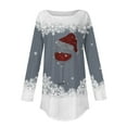 thumbnail image 4 of PUMISAS Christmas Tshirt For Women Long Sleeve T-Shirt Dress Crew Neck Christmas Printed Tunic Blouses Pullover Tops, 4 of 4