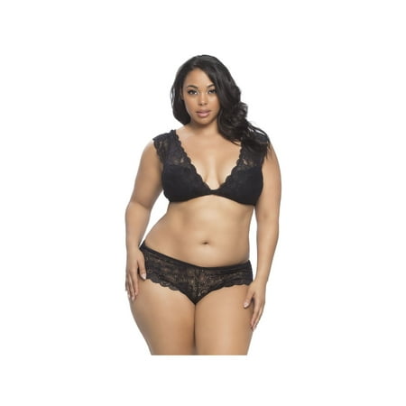 

Oh La La Cheri OLL-23-10641X Suzette Lace Tanga Panty Blue Glow / 3X