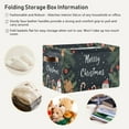 thumbnail image 6 of WOBOGO Christmas Card Pattern Square Storage Basket with Waterproof Canvas and PE Lining Durable PU Leather Handles 14.2×10.2×8.3in, 6 of 9
