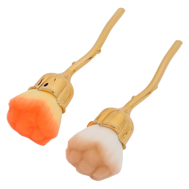 2 pinceles para polvo de uñas, cepillo suave de rosa, removedor de polvo para decoración de uñas, herramientas de limpieza para decoración de uñas