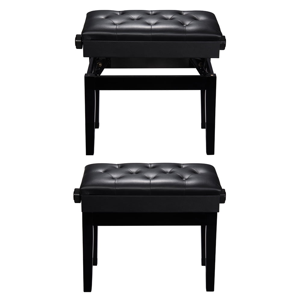 Fashine X-style Adjustable Keyboard Bench Leather Padded Seat Foldable Black Piano Stool US Stock