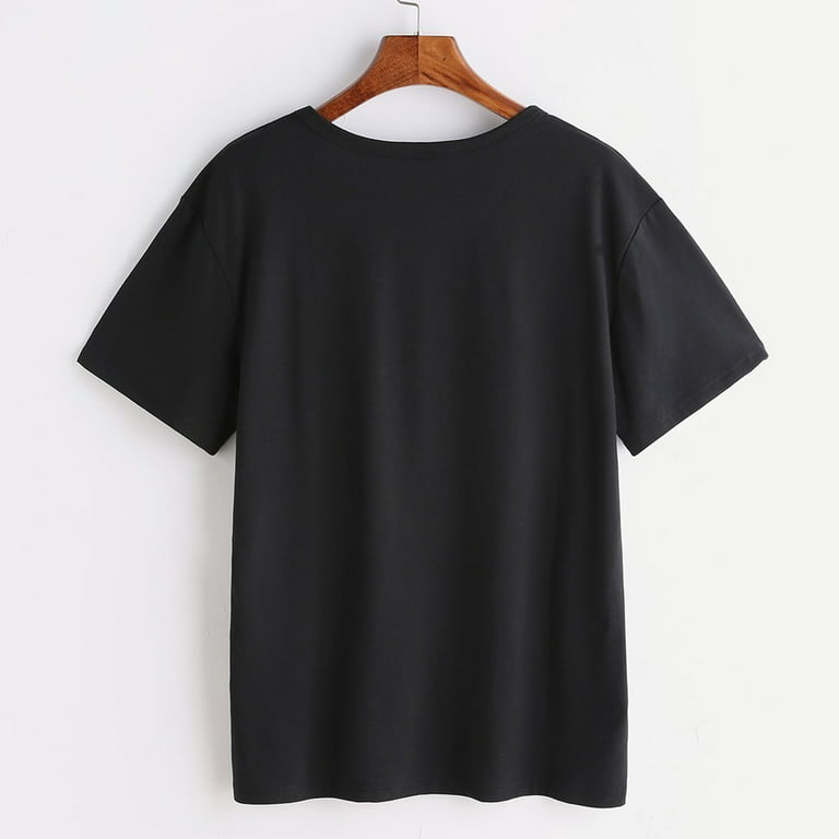 Black Leylayray Shirt Plus SleeveT-Shirt Women Tops Chest Womens Womens Short Tops T-Shirt Size Shirt for XXXL Big