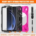 thumbnail image 2 of Dteck Case for Samsung Galaxy Tab A9 8.7-inch (SM-X110/X115/X117),Heavy Duty Armor Shockproof Kids Case with Rotating Stand & Hand/Shoulder Strap for Galaxy Tab A9 2023,Rose, 2 of 9