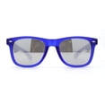 thumbnail image 3 of Matte Frost Neon Iconic Hipster Horn Rim Silver Mirror Sunglasses Blue, 3 of 4