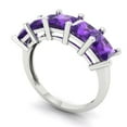 thumbnail image 2 of 2.5 ctw Wedding Band for Women - 14K White Gold Natural Amethyst Stackable Eternity Ring, 2 of 6