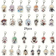 VISIT THE SUREHOME STORE SUREHOME Genshin Impact Keychain set,29 Pack Acrylic Genshin Impact Figure Keychain Cute Feature Design Keyring Exquisite Anime Keychains Genshin Impact Merch Hu tao Ganyu Venti Childe Klee