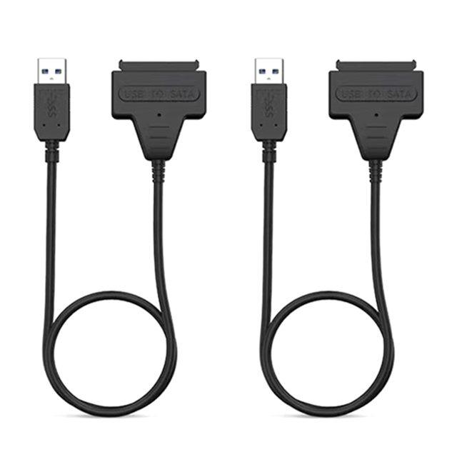2X to USB 3.0 Adapter Cable for 2.5 Inch SSD/HDD Drives, Support Up to 5Gbps Speed,2 x Adapter Cable,Black