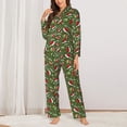thumbnail image 2 of Daiia Christmas Hat sock for Women's Long-Sleeved Pajama Set – Soft & Comfortable Sleepwear Button-Up Pajamas Cozy Lounge Wear-Medium, 2 of 7
