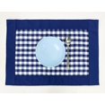 thumbnail image 2 of Fennco Styles Handmade Reversible Buffalo Plaid Solid Border Navy Blue Placemats 14" W x 20" L, Set of 4, 2 of 4