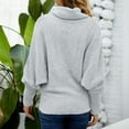 thumbnail image 5 of Lisingtool Hoodies for Women Womens Cowl Neck Pullover Sweater with Pockets Batwing Long Sleeve Sweatshirts Casual Turtleneck ​Jumper Tops Grey2 Promotion Sale, 5 of 7