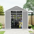 thumbnail image 2 of Outdoor Storage Shed w/Double Doors, 7.5x10.3FT Outside Bike Shed for Garden Tool Lawn Mover Storage,with Air Vents, Floor, Heavy-duty Frame, Gray, 2 of 9