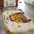 thumbnail image 3 of Vintage Sunflower Truck Area Rug 4'x6', Summer Botanical Pastoral Retro Art Washable Non-Slip Rugs, Low Pile Large Carpet for Living Room Bedroom Dining Room Kitchen Office Indoor Mat, 3 of 9