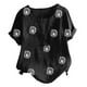 thumbnail image 4 of Blusa informal de cuello redondo para mujer, blusa suelta con estampado de manga corta Pompotops hfajkhk129102, 4 of 4