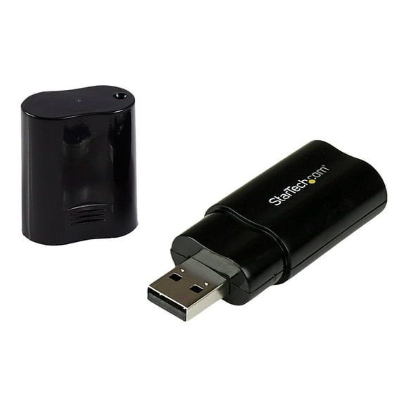 StarTech.com USB Carte Son - Adaptateur Audio 3.5mm - Carte Son Externe - Noir - Carte Son Externe (ICUSBAUDIOB) - Carte Son - Stéréo - USB 2.0 - pour P/N: MU15MMS, MU6MMS, TB33A1C
