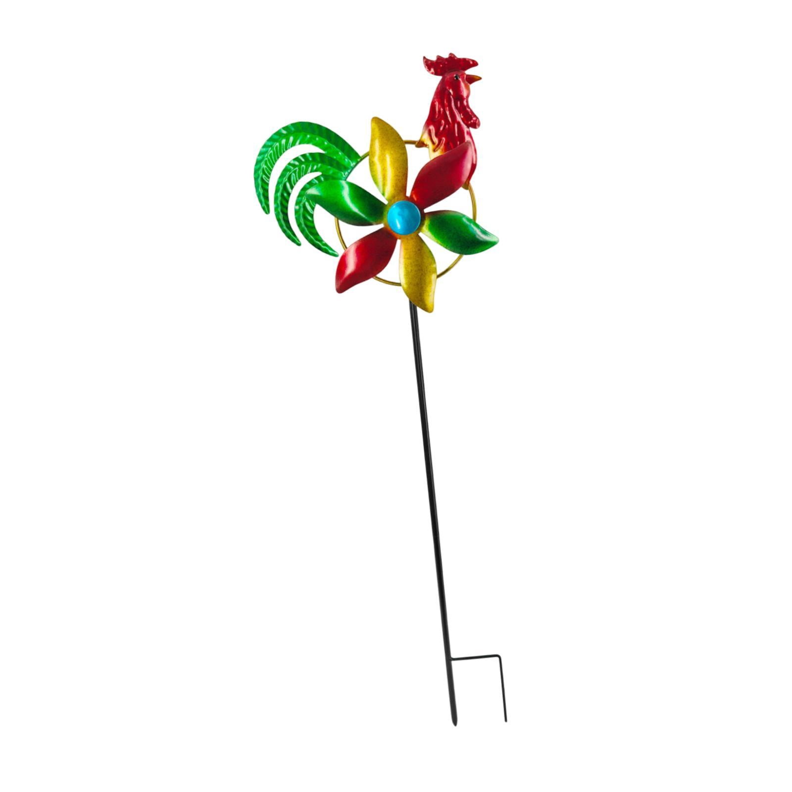 Miulika Wind for Garden Iron Rooster Windmill Ornament Gifts Iron Art Yard Stake Decoration Lawn Ornament for Balcony Outdoor