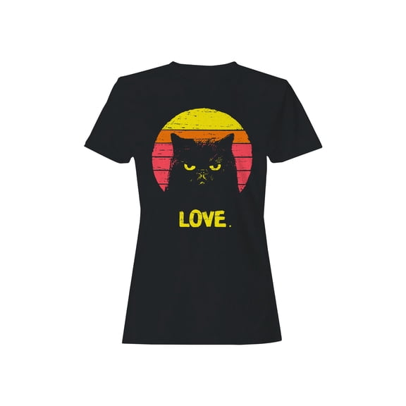 Retro Grumpy Cat Love Sunset Women's T-shirt