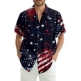 thumbnail image 2 of GrmtClth 250th Anniversary Usa Shirt for Men Independence Day American Flag Graphic Top Daily Button Down Tee Trend Short-Sleeve Clothing Royal Blue 2XL, 2 of 6