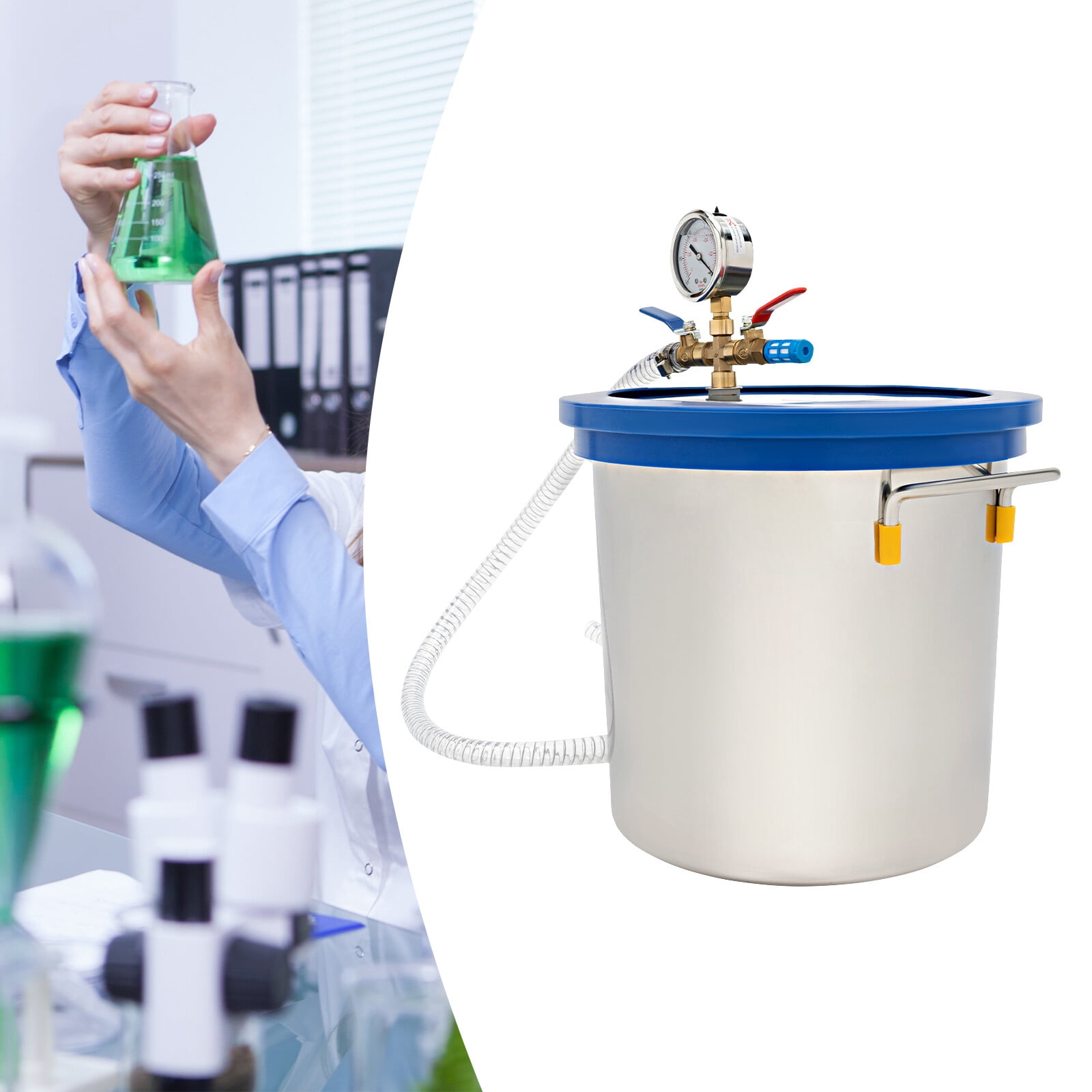 3 Gallon Vacuum Chamber with Lid Degassing Chamber Perfect for Stabilizing Wood, Degassing Silicones, Epoxies and Essential Oils