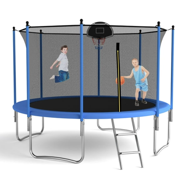 HEVAOTRY Trampoline for Kid Adult 10FT Outdoor Trampoline with Safety Enclosure Net ladder
