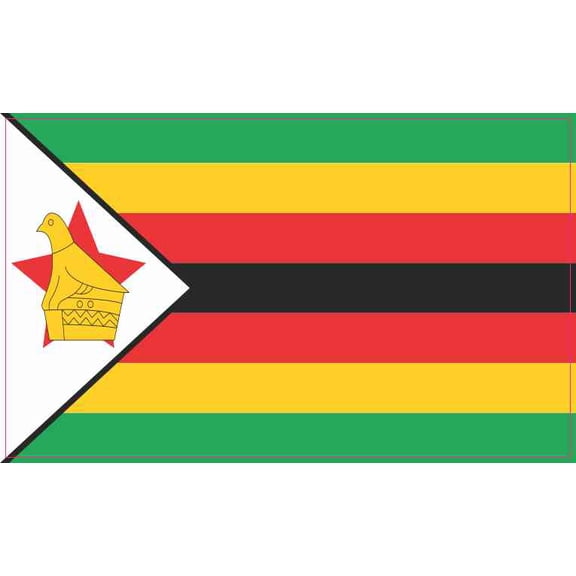 5in x 3in Zimbabwe Flag Sticker Vinyl Vehicle Bumper Flags Decal Stickers