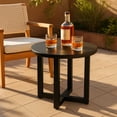 thumbnail image 3 of Outdoor Metal Round Table, Weather Resistant Patio End Table Side Table Coffee Bistro Table for Indoor Outdoor, Black, 3 of 7