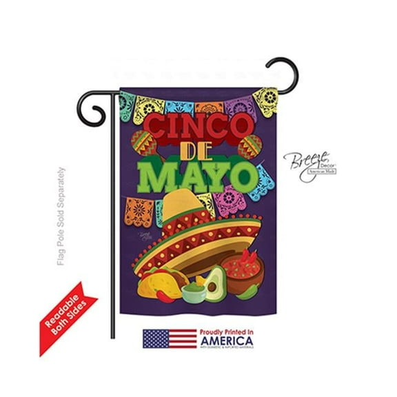 Breeze Decor 65113 Southwest Cinco de Mayo 2-Sided Impression Garden Flag - 13 x 18.5 in.