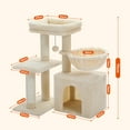 thumbnail image 6 of PAWZ Road Cat Tree 28.3" Cat Tower with Large Basket Top Perch and Scratching Posts Pad for Indoor Cats, Beige, 6 of 8