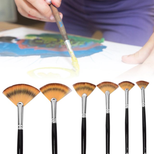 Juego De Pinceles De Pintura De Acuarela De Pelo De Nailon, Juego De Pinceles De Pintura, Para Gouache De Pintura Al óleo Mgaxyff 6 piezas