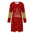 thumbnail image 5 of FDGIU Women's Christmas Sleep Dress, Long Sleeve Comfy Soft Nightie, Round Neck Tshirt Dress Casual House Dress, 5 of 6