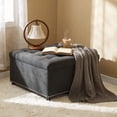 thumbnail image 4 of S-HOME Classic Tufted Design Storage Ottoman With Nailhead Trim 30 Inch Square Upholstered Footstool For Living Room Or Bedroom Decor, Dark Grey, 4 of 11
