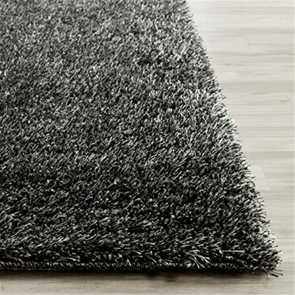 SAFAVIEH Charlotte Solid Plush Shag Area Rug, Charcoal, 8' x 10'