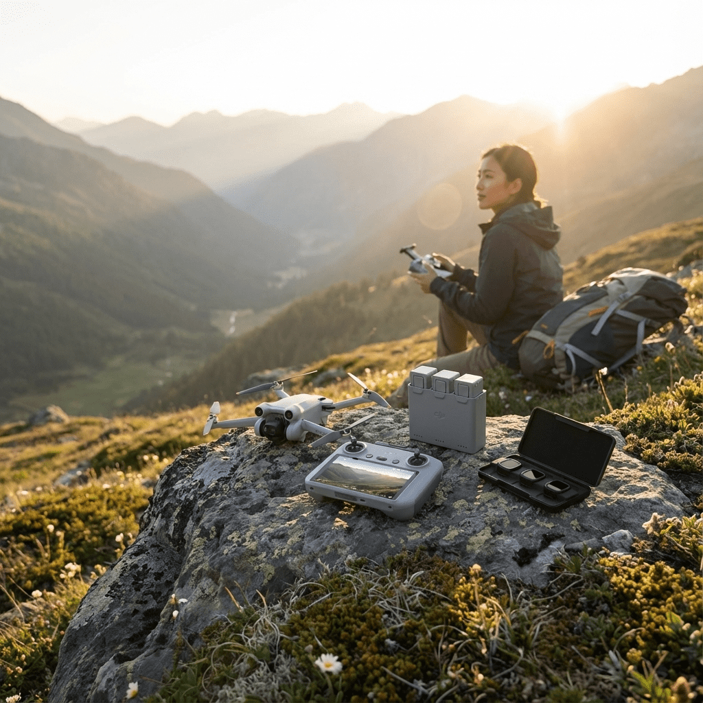 DJI Mini 5 Pro Drone Fly More Combo Plus with RC 2 Remote, 4K Camera, Lightweight Design Bundle + 64GB Card