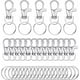 thumbnail image 1 of 80 Piezas Llaveros Giratorios 40 Mosquetones y 40 Llaveros, Llavero Mosquetón, Llaveros, Cierres de Garra de Langosta Ganchos de Mosquetón Giratorios para Bolso Decoración de Bricolaje Plata, 1 of 5