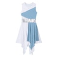 thumbnail image 6 of Lejafay Women's Asymmetrical Praise Dance Tunic Liturgical Worship Dance Dress Light Blue M, 6 of 7