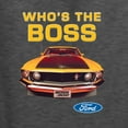 thumbnail image 2 of Wild Bobby, Who's The Boss Yellow 1969 Mustang 302, Cars and Trucks, Front and Back Unisex Crewneck Graphic Sweatshirt, Heather Black, 4X-Large, 2 of 4