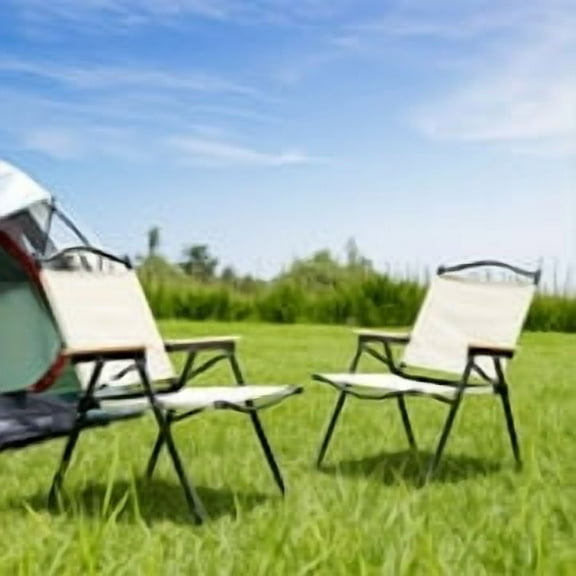 2-piece Folding Outdoor Chair for Indoor, Outdoor Camping, Picnics, Beach,Backyard, BBQ, Party, Patio, Beige