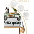 thumbnail image 5 of Hello Spring Rectangle Tablecloth, Easter Flowers Green Truck Floral Orange Plaid Waterproof & StainResistant Tablecloth, Washable Oil-proof Table Cover for Dining/Party/Wedding/Buffet 52x70 In, 5 of 9