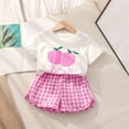 thumbnail image 2 of REDARER Girls Casual Wear Set, Grape Print Tee & Gingham Shorts, Soft Breathable 2-Piece Summer Outfit,4-5 Years, 2 of 3