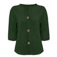 thumbnail image 5 of Weikingp Dressy Summer Tops For Women Linen Shirt for Women V Neck Collared Blouse Casual Tops Short Sleeve Button Down Women Camp Shirts For Women Trendy Shirts For Women 2025 Green 5XL Clearance！, 5 of 6