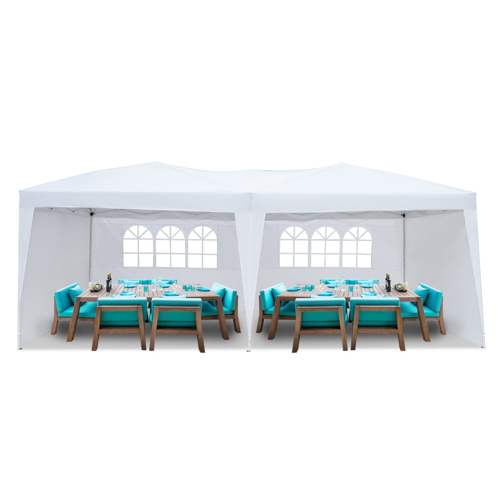 Bezwaar Woestijn bon UBesGoo Easy Pop up Canopy Party Tent, 10 x 20-feet, White with 4 Removable  Sidewalls - Walmart.com
