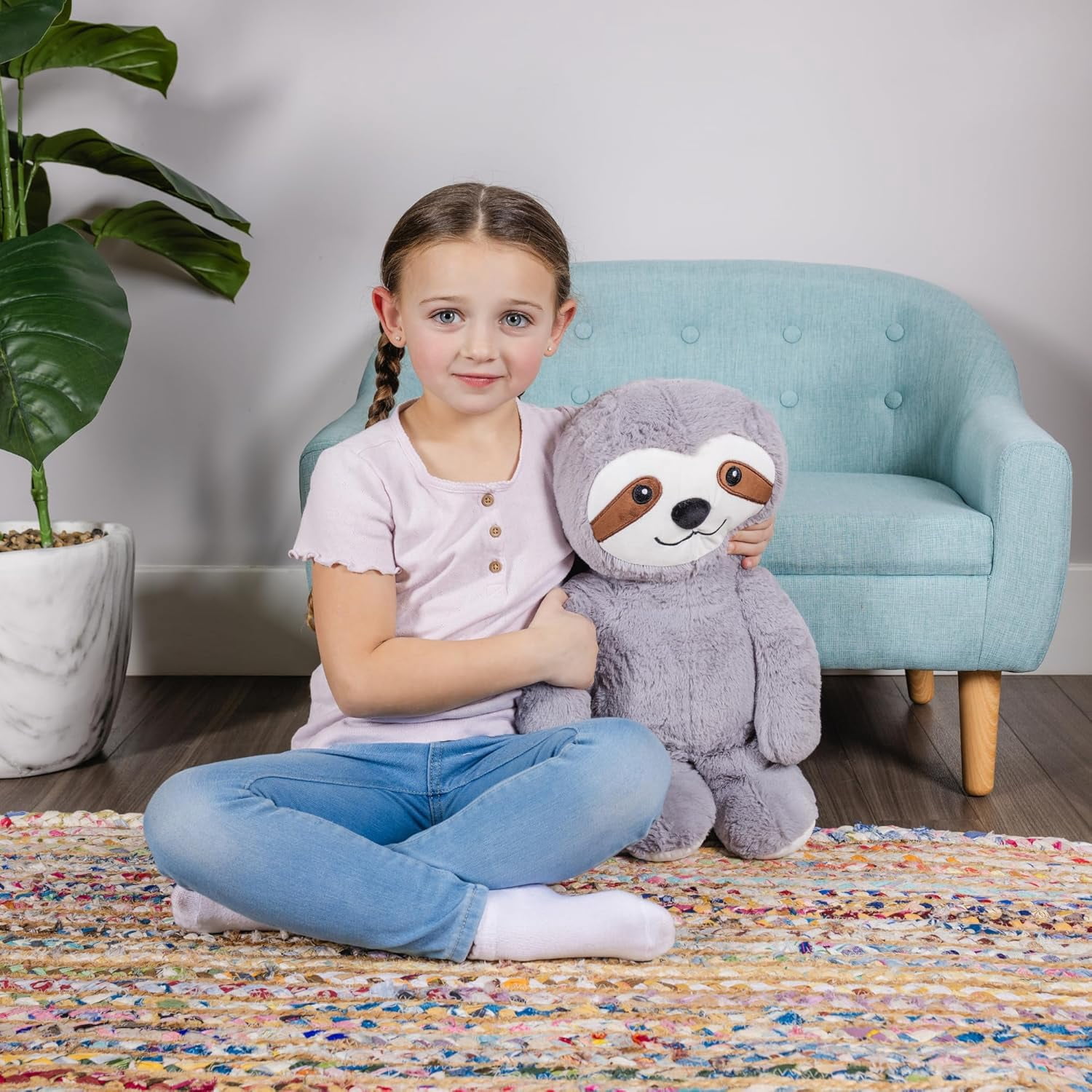Schooled Weighted Plush Animal for Children, Calming Sensory Lap Stuffed Animal, Sloth
