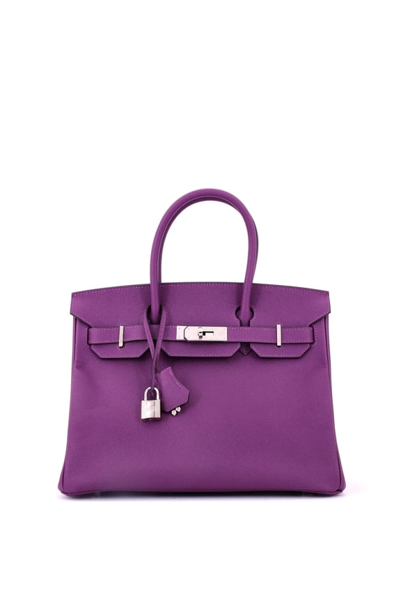 Pre-Owned Birkin Handbag Anemone Epsom with Palladium Hardware 30 By Rebag