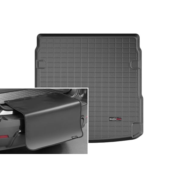 WeatherTech Cargo Trunk Liner with Bumper Protector compatible with 401289SK - Behind 2nd Row Seating With Bumper Protector, Black
