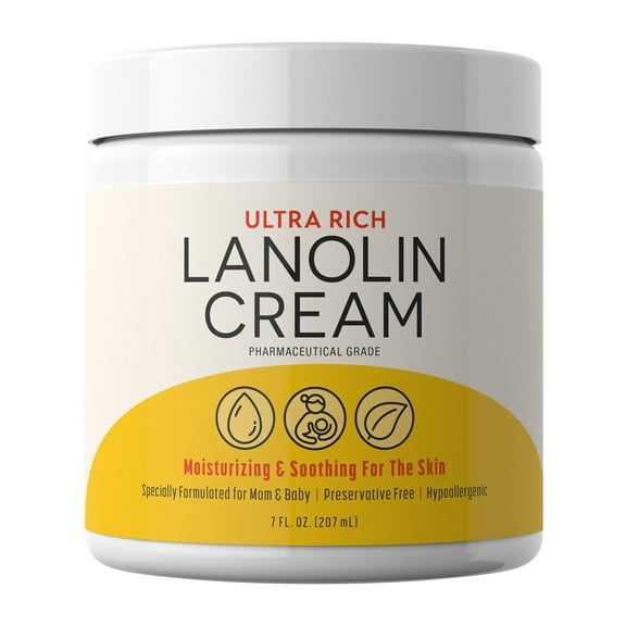 Lanolin Cream | 7 Fluid Ounces | Ultra Rich Pharmaceutical Grade | Hypoallergenic Supplement | By Sundance